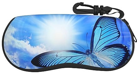Dbart Personalisiertes Brillenetui mit Schmetterlings-Aufdruck, weiche Tasche, stilvoll, tragbar, Reise-Brillenetui für Damen und Herren