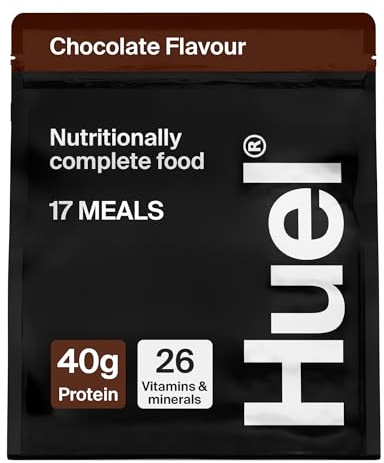 Huel Black Edition | 17 Meals 40g Protein | Chocolate | 17 Servings | 8g Fibre | 27 Vitamins and Minerals | Gluten Free | Nutritionally Complete Meal Replacement