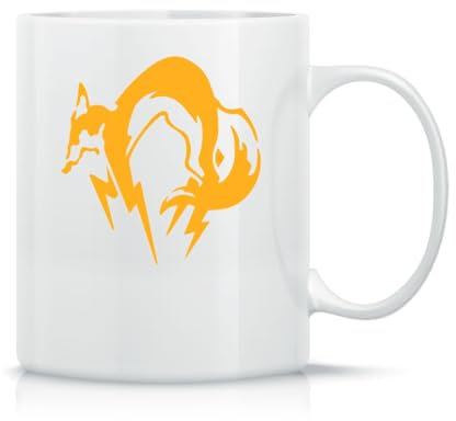 Metal Gear Solid Fox Taza de Té y Café de Cerámica Clásica Blanca Negra y Rosa Mágica 330ml