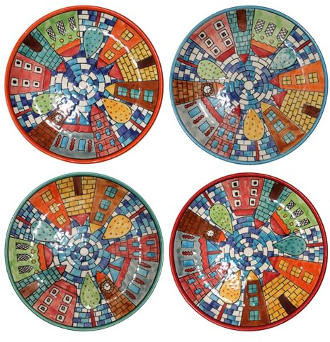 Gall&Zick Teller Keramik handbemalt bunt Speiseteller (Frühstücksteller GZM-561 Set/2)