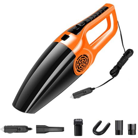 bephible Strong Suction Handheld Vacuum Small Portable Hand Held Car Interior Cleaning Cordless Cleaner 12000pa Rechargeable with Orange