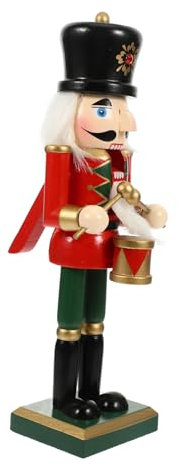 BCOATH Ornamento Natalizio Schiaccianoci in Legno Decorazione Da Tavolo Pupazzo Schiaccianoci Statuina Regalo Natale Legno