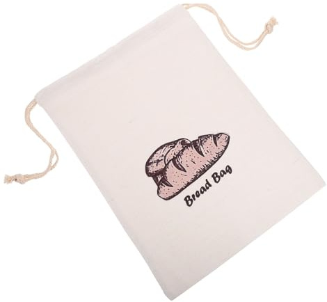 RORPOIR Bolsa De Pan De Lino 30x40 Cm Reutilizable Cordón, Bolsa Para Guardar Panadería y Hornear Alimentos, Resistente y Práctica Para Uso Doméstico, Pack De