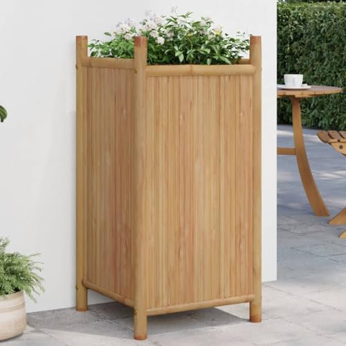 Homgoday Jardinière surélevée en bambou - Décoration durable pour votre jardin