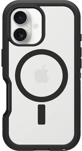 OtterBox Defender Series XT Hülle für iPhone 16,Transparent/Schwarz | MagSafe, Stoßfest und ultra-robust, Schützende Hülle, 7x getestet nach Militärstandard, Keine Einzelhandelsverpackung