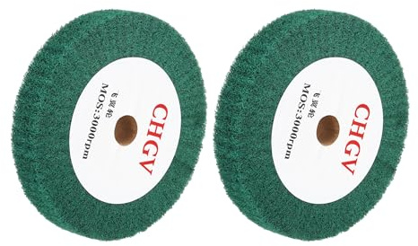 sourcing map Vlies-Polierscheibe, 150 x 25 x 20 mm, Körnung 180, Nylon, Draht, Schleifmittel, Fächerscheibe für Oberflächenbehandlung, Edelstahl, Kupfer, Aluminium, Grün, 2 Stück