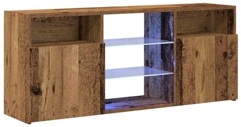 vidaXL Mobile Porta TV con LED Legno Antico 120x30x50 cm Multistrato, Supporto TV, Mobile multimediale, consolle TV, Mobile HiFi