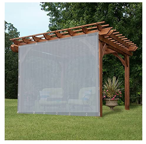 Tenda parasole in rete grigia al 95% con occhielli per garage, patio, giardino, esterno, tenda parasole resistente 4 x 8 m