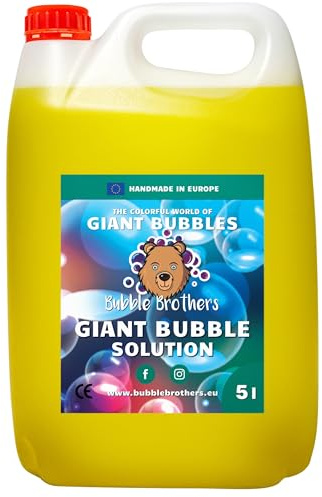 Bubble Brothers Seifenblasenflüssigkeit 5 Liter für Riesenseifenblasen und Normale Seifenblasen Nachfüllflasche 5l unplatzbare XXL Bunte Seifenblasen Seifenblasenlösung (5 Liter) (5 Liter)