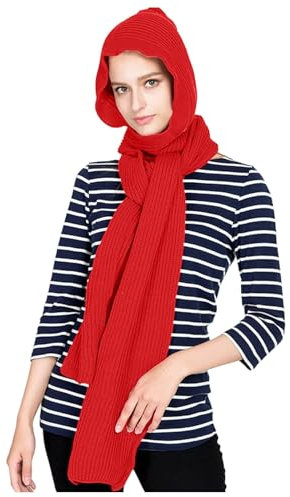 Cexiakong Wintermützen für Damen Balaclava Strickmütze Skull Cap mit Kordelzug Warmer Kapuzenschal Mütze Multifunktionale Strickmütze Winter Warme Kapuzen Schal Sturmhaube Winter Soft
