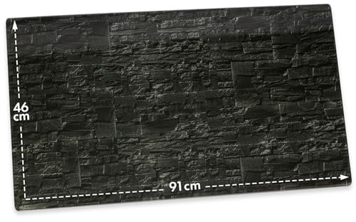 Floordirekt Magnettafel aus Glas | SCHWARZ | 46x91cm inkl. 3 Magnete & Montagezubehör - Whiteboard aus Sicherheitsglas, Magnetboard magnetische & beschreibbare Memoboard, SCHWARZ (Ø4mm) 46x91cm