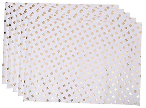 WRITWAA 5blätter Farben Geschenkpapier Geschenkverpackungspapier Mit Vierblättrigem Kleeblatt Muster Für Diy Bastelpapier Buchverpackung Kunsthandwerk Und Blumendekorationen