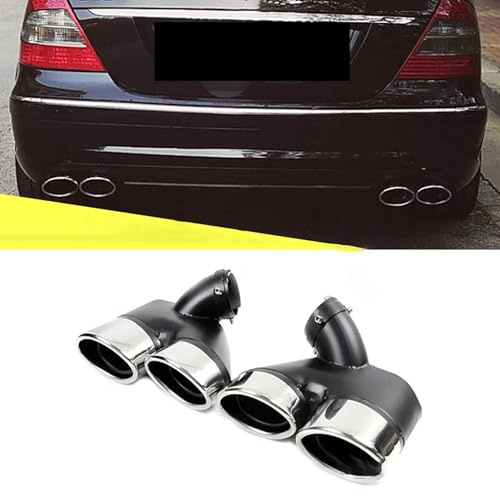 BPQYSBLD Auto Endrohre Schwanz Kehle Auspuffblenden für Mercedes Benz W211 Auspuffspitzen Auspuff Exhaust Pipe Schalldämpfer Zubehör