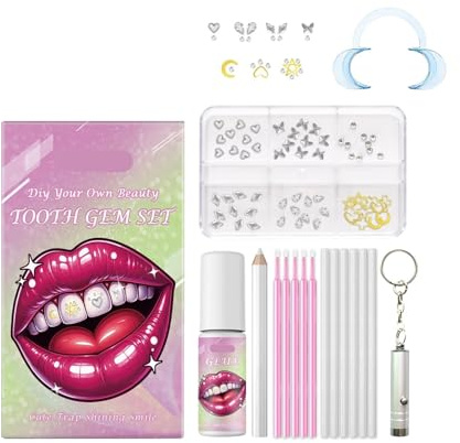 Kit De Bijoux Dentaires Tendance – Décorations Dentaires DIY, Styles Variés, Matériaux Sûrs For Tous(1PC)