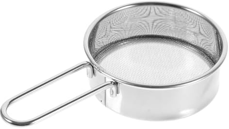 OSALADI Cedazo de Harina Manual de Acero Inoxidable Cedazo de Malla Fina para Repostería Tamizador de Polvo de Azúcar Tamaño Medio Utensilio para Hornear Herramienta Práctica y Segura