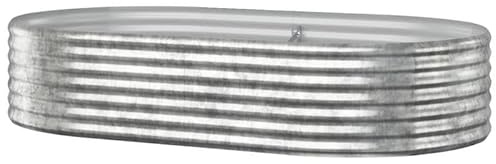 Bancal de acero galvanizado de 175 x 100 x 36 cm. Robusto huerto para el cuidado del jardín, duradero y resistente a la intemperie, ideal para cultivo de bancales altos