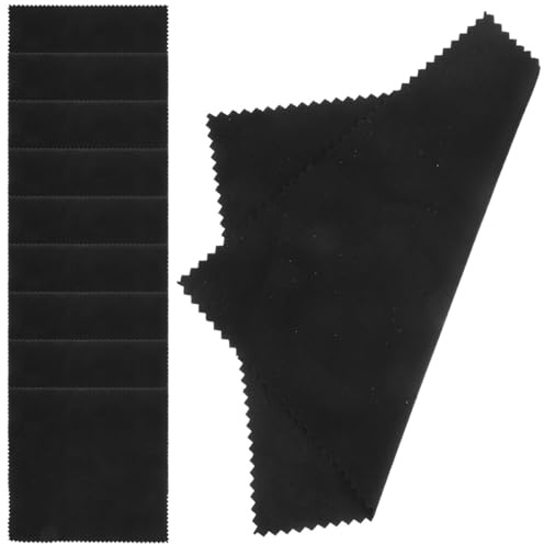 QUMIIRITY Paños de Limpieza Reutilizables para Instrumentos Musicales, Microfibra Doble Faz, 12 Unidades Negras, Paño para Limpiar Guitarra, Violín y Piano, Kit Práctico para Cuidado