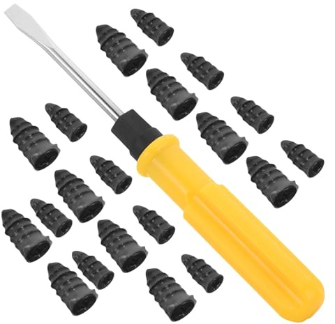 WEKAMOS 1set Kit Riparazione Pneumatici Tubeless con Chiodi in Gomma Resistenti Completo Grandi Piccoli Cacciavite Ripara Forature Auto Moto ed E-bike Facilmente e Velocemente