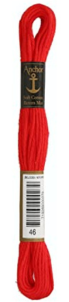 Anchor Mattstickgarn, 4335000-00046, Farbe:rot, Stickgarne