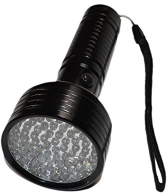 HQRP 68 LEDs 395nm Blacklight Flashlight for Hotel Room Inspection, Urine Detection, Human bodily Fluid tracing, Scorpions Hunting, Leak Detection, Mineral Hunting, ID and Document Verification, etc.