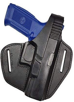 VlaMiTex B9 100% Leder Pistolenholster Gürtel Holster für FN FNS 9 / FNS 40