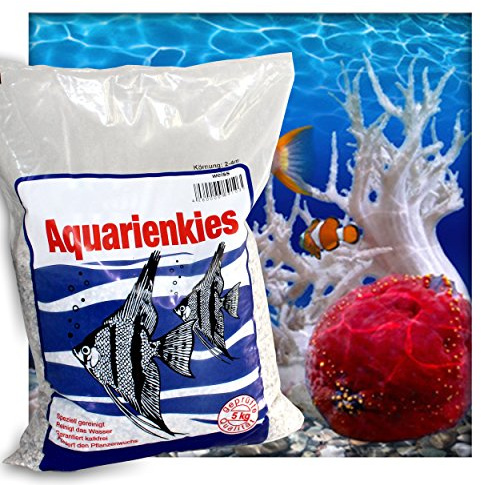 Kieskönig Aquariensand Aquariumsand Bodengrund 2-4 mm Aquarienkies hochrein Naturweiss 15 kg (3X 5 kg Sack)