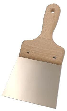 DEWEPRO® Breitspachtel - Flächenspachtel - Malerspachtel mit stabilem Holzgriff und Edelstahlblatt - Breite: 120mm - Fugenspachtel