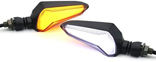 MFC PRO A pair of Universal High Brightness Motorcycle Turn Signal Lamp With Daytime Running Lamp for Yamaha MT-09 for Kawasaki Z800 for Suzuki GSX for Honda CBR1000 CBR600 (Yellow/White)