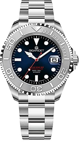 Gigandet Herren-Automatikuhr Ocean King - Made in Germany - Saphirglas - Swiss Super Luminova - Edelstahl - 300m/30bar wasserdicht - G404-003M