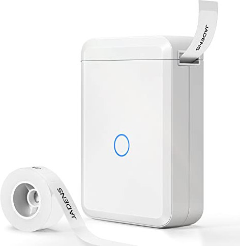 JADENS D110 Etikettendrucker, Mini Bluetooth etikettiergerät, Weiß