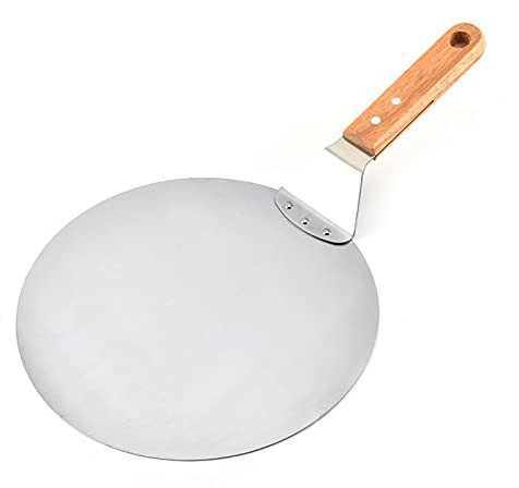 Professionale Pala per Pizza, Pala per Pizza di Lusso, con Leggero e antiscivolo Manico, per l'uso in cucina fai da te pizza pietra forno grill pane torte biscotti (10?,Wooden handle)