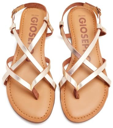 GIOSEPPO Sandali bianchi stile romani da donna lelex, oro, 37 EU