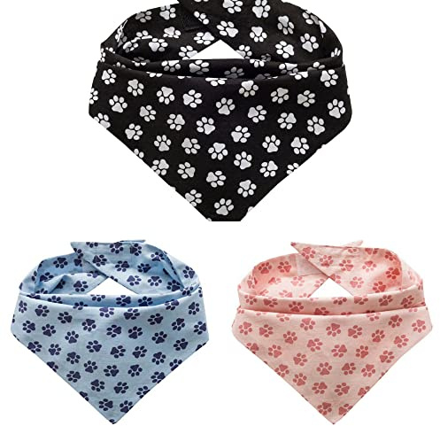Hunde Bandana Kopftücher Hundehalstuch Dreieckstuch für Kleine, Mittelgroße und Große Hunde (Schwarz, S)
