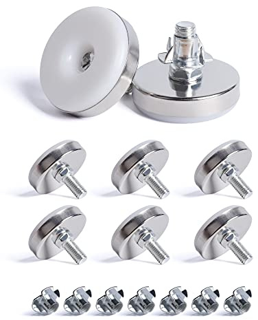 SPDYCESS 8 Stück M10 X 50MM Verstellfüsse Möbelfüße, Verstellbare Runde Nivellierfüße Planierenfüße mit 8 Stück 4-zackigen Nutensteinen, für Schrank Schreibtisch Bett Beine