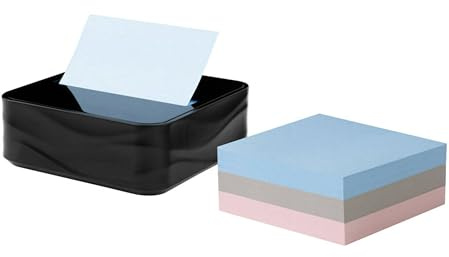 Post-it Note Dispenser Modern Black Pack Includes Dispenser and 3 Super Sticky Pop-up Sticky Notes Pads 2X The Sticking Power (WAVE-330-BKVP)