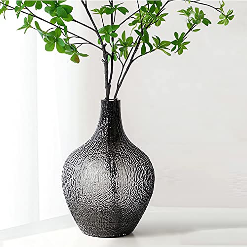 XIUWOUG Grand Vase en Verre pour la décoration,Vase de Sol en Verre,Vase Bouteille en Verre,Vase décoratif pour centres de Table,décor de Table,décor d'étagère,décor de Ferme,Grey2