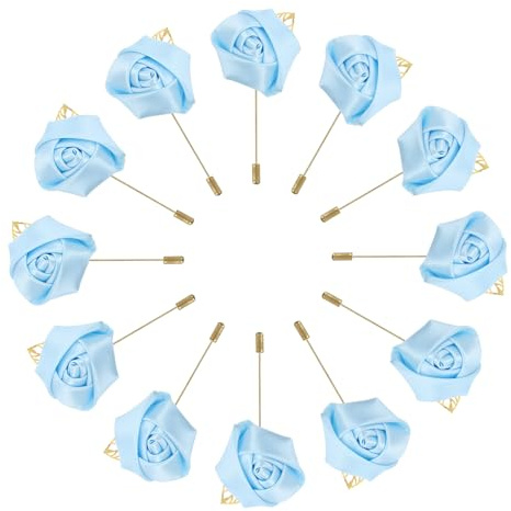 sourcing map Bräutigam Anstecksträuße Rosen Anstecknadeln für Herren Hochzeit Zeremonie Jubiläum Formelles Abendessen Dunkelblau
