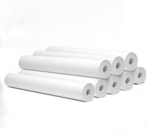 Paste The Wall Lining Paper 10m Long Plain White Thick Paintable Backing Paper, Heavy Duty PVC Free and Breathable (Pack of 8)