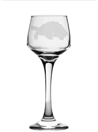 Tortoise Engraved Sherry Glass, Animal Gift for Women, Gift for Men