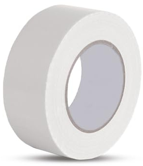 Abacus Range Heavy Duty White Gaffer Tape 50mm x 50m - Writeable Cloth Duct Tape for Labelling, Indoor Repairs & Colour Coding | Waterproof, Hand Tearable