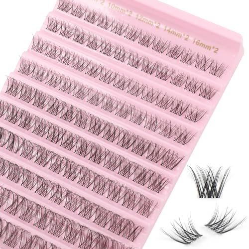 Kiusatig DIY Wimpern Extensions Cluster Lashes, D Curl 8-16mm, 120 Stück | Künstliche Wimpern Einzeln, wiederverwendbare Wimpernverlängerung für einen natürlichen Look