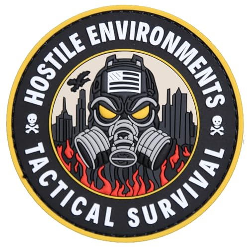 Militär-Patch, taktisch, raue Umgebungen, phosphoreszierend, 3D, PVC, Befestigungssystem, robuster Klettverschluss, Haken & Schlaufe, taktisches Abzeichen für Rucksack, Airsoft, Survival, Outdoor,