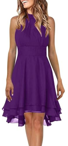 SCBFDI Robe Cocktail Femme Chic Robe de Bal Robe Drapée Robe Lilas Robe de Soiree Femme Courte Robe Femme Bapteme Robe de Soirée Chic Robe de Soirée Robe Fushia Robe de Mariage Violet 2XL