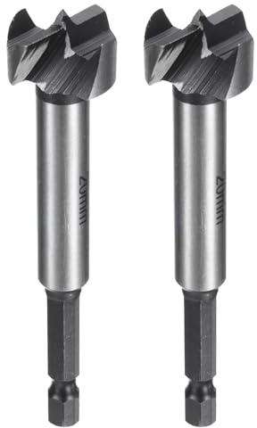 QUARKZMAN 2Stk Forstner Bohrer Bit 13/16(20mm) Kohlenstoff Stahl Einzel Zahn Flach Flügel Holz Bohr Forstner Bit Scharnier Fräser mit 1/4 Sechskant Schaft Weichholz Sperrholz