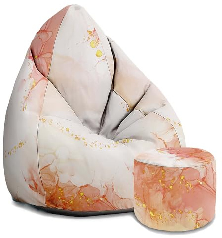 DreamRoots Sitzsack Erwachsene Oxford, Peach Smile