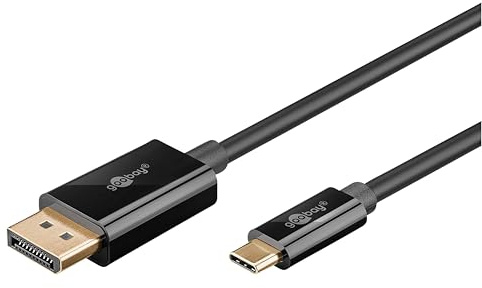 goobay USB C auf DisplayPort Kabel - Vergoldete Stecker, Ultra HD Auflösungen bis 4k @ 60Hz Typ C Thunderbolt 3/4 auf DP Kabel kompatibel mit Mac Book, iPhone, Surface / 3m / 75706