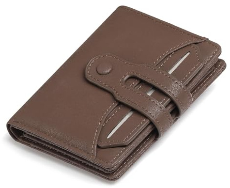 SENDEFN Portefeuille Homme Grand Trifold en Cuir Véritable, Portefeuille pour Homme Blocage RFID avec 18 Emplacements pour Cartes de Crédit, 2 Compartiment à Billets,1 Poche à Monnaie