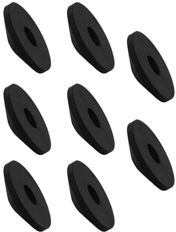 teashow 8Pcs Toilet Seat Fittings,M8 Rubber Washers Non Slip Toilet Seat | Tightening Tool Toilet Hinge Fitting Replacement Conical Washers Fixing Kit for Loose Toilet Seats Black