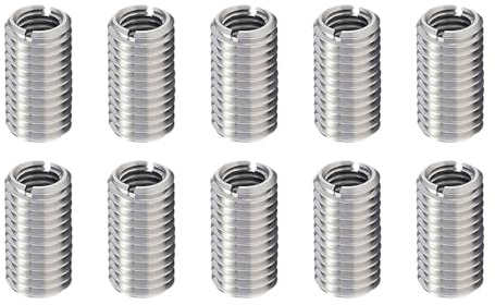 Lot de 10 inserts filetés M10 vers M8, douilles filetées, inserts filetés, acier inoxydable, insert fileté, adaptateur fileté, douille filetée, manchon à visser, manchon fileté, réducteur de filetage,