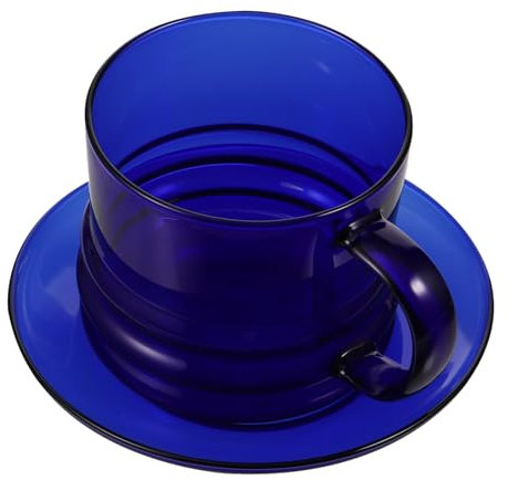 ULTECHNOVO Tazza Da Caffè Con Piattino Tazza Da Caffè Espresso Con Sottobicchiere in Vetro Trasparente Con Manico Spesso Leggera e Facile Da Usare